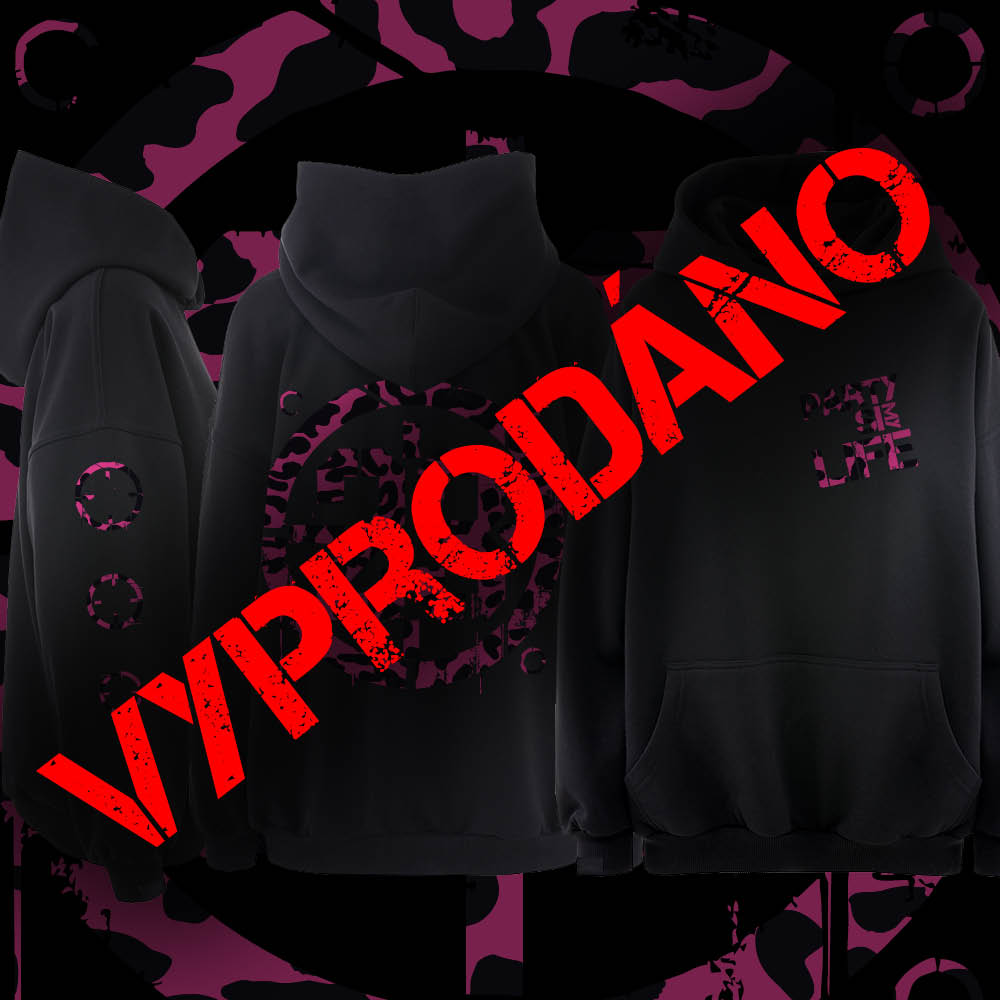 Unisex mikina klokanka leopard růžová limitovaná edice